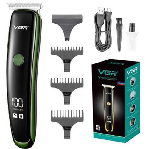 Машинка (триммер) для стрижки волосся VGR V-966 GREEN, Professional, 3 насадки, LED Display