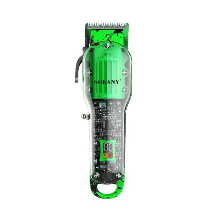 Тример професійний акумуляторний з 8 насадками та USB машинка для стрижки бездротова Sokany SK-LF-9970 Зелений