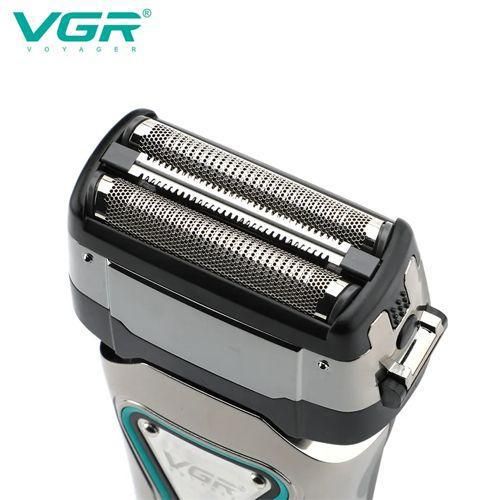 Електробритва VGR V-333 SILVER шейвер для сухого та вологого гоління, Waterproof, висувний, триммер, LED