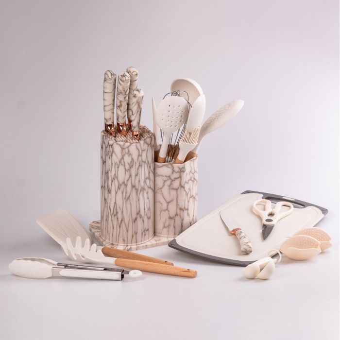 Набір кухонного приладдя та ножів на підставці 25 предметів
