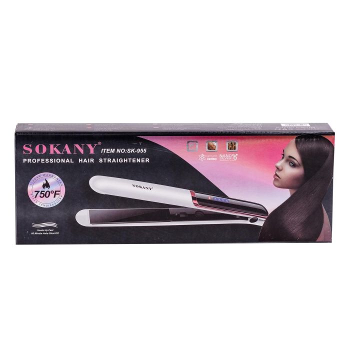Праска для волосся керамічна 4 режими до 400 градусів, стайлер для вирівнювання волосся та завивки Sokany SK-955 Білий