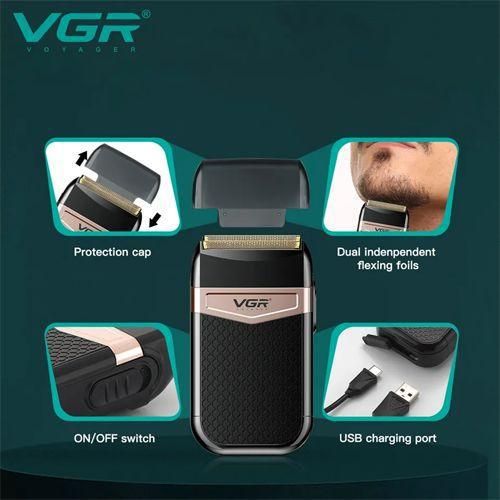 Електробритва VGR V-331 шейвер для сухого та вологого гоління, Waterproof, додаткове лезо