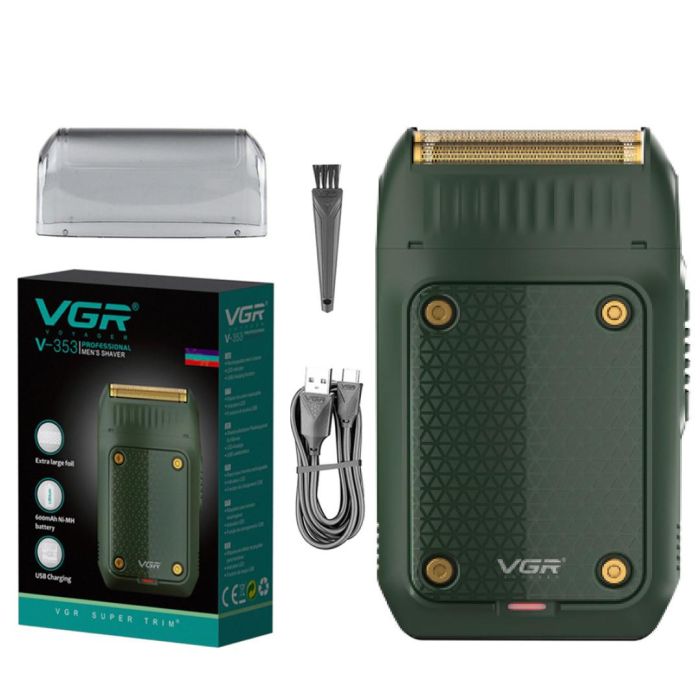 Електробритва професійна бездротова водонепроникна з триммером USB для сухого гоління VGR V-353