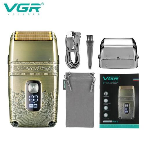 Електробритва VGR V-335 шейвер для сухого та вологого гоління, Waterproof IPX6, потрійне лезо, висувний