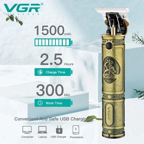 Машинка (триммер) для стрижки волосся та бороди VGR V-085, Professional, 3 насадки, STRONG BATTERY